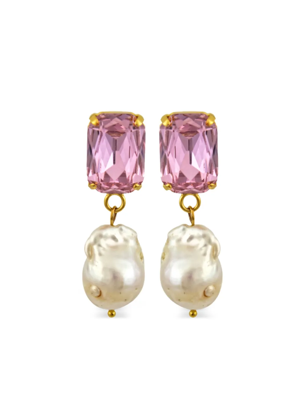 MAYOL Julie rectangle-embellishment earrings - Oro