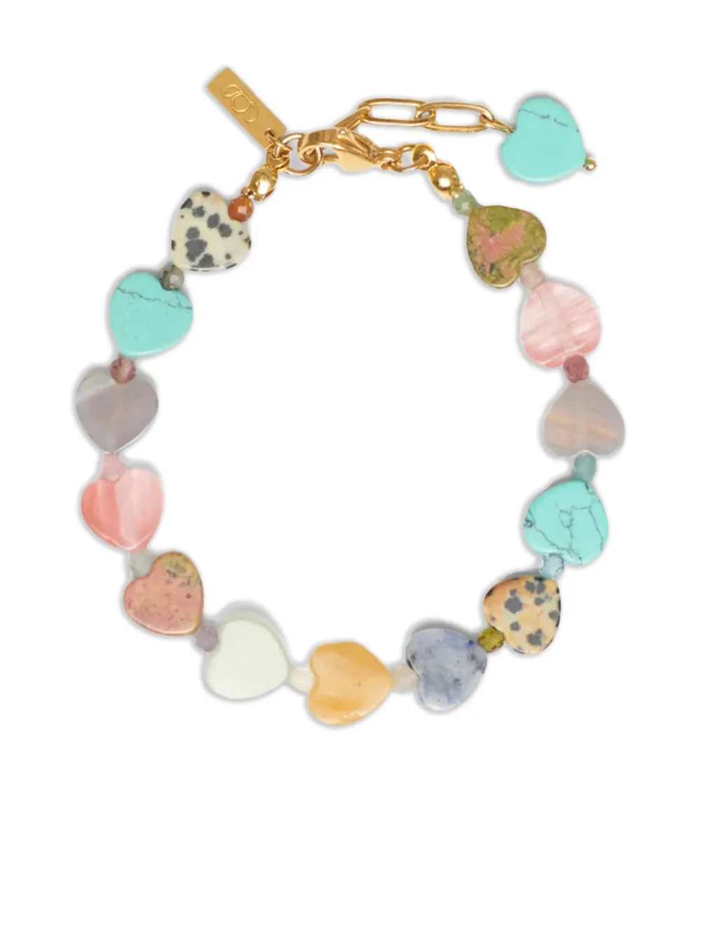 Labelled Jewellery heart-shape gemstones bracelet | Gold | Image 1