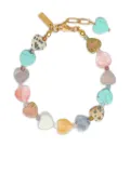 Labelled Jewellery heart-shape gemstones bracelet - Gold