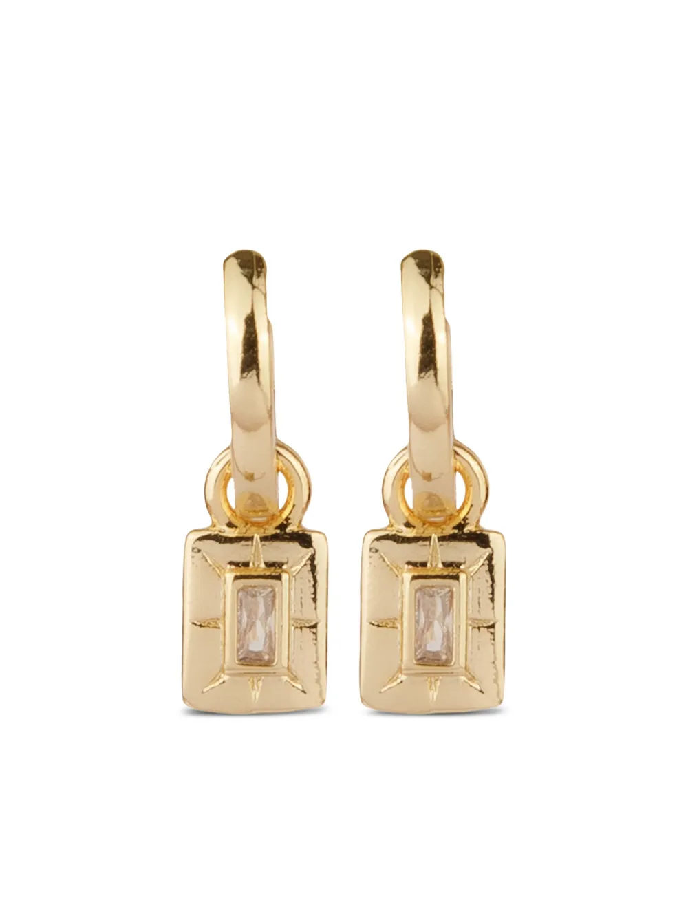 All The Luck In The World Square-charm Hoop Earrings In Gold