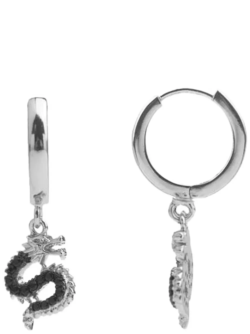 All The Luck In The World Big Dragon Earrings In Silver