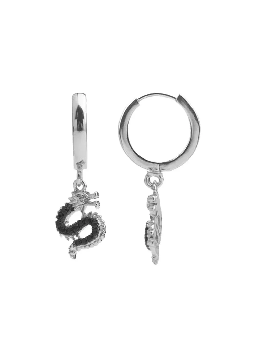 All The Luck In The World Big Dragon Earrings In Silver