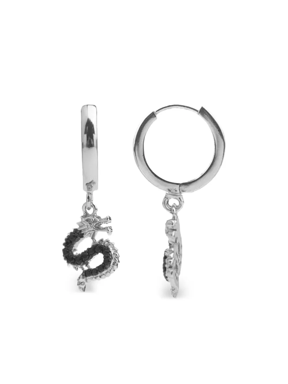 All the Luck in the World Big Dragon earrings | Silver | Image 1