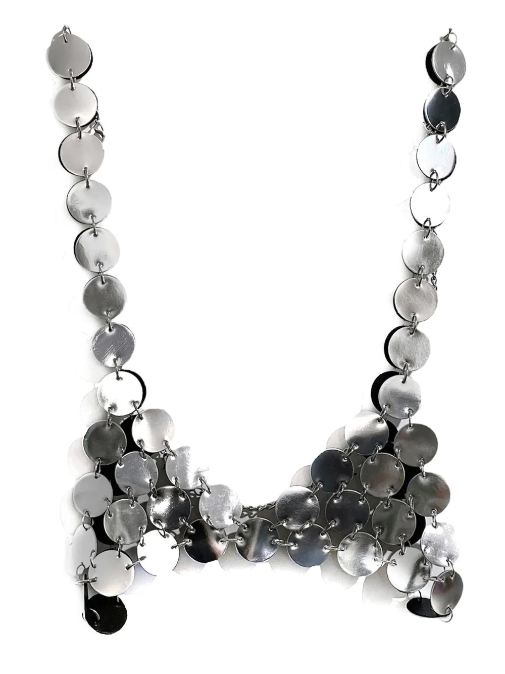 Nasha Chainmail Mirrored Bra In Metallic