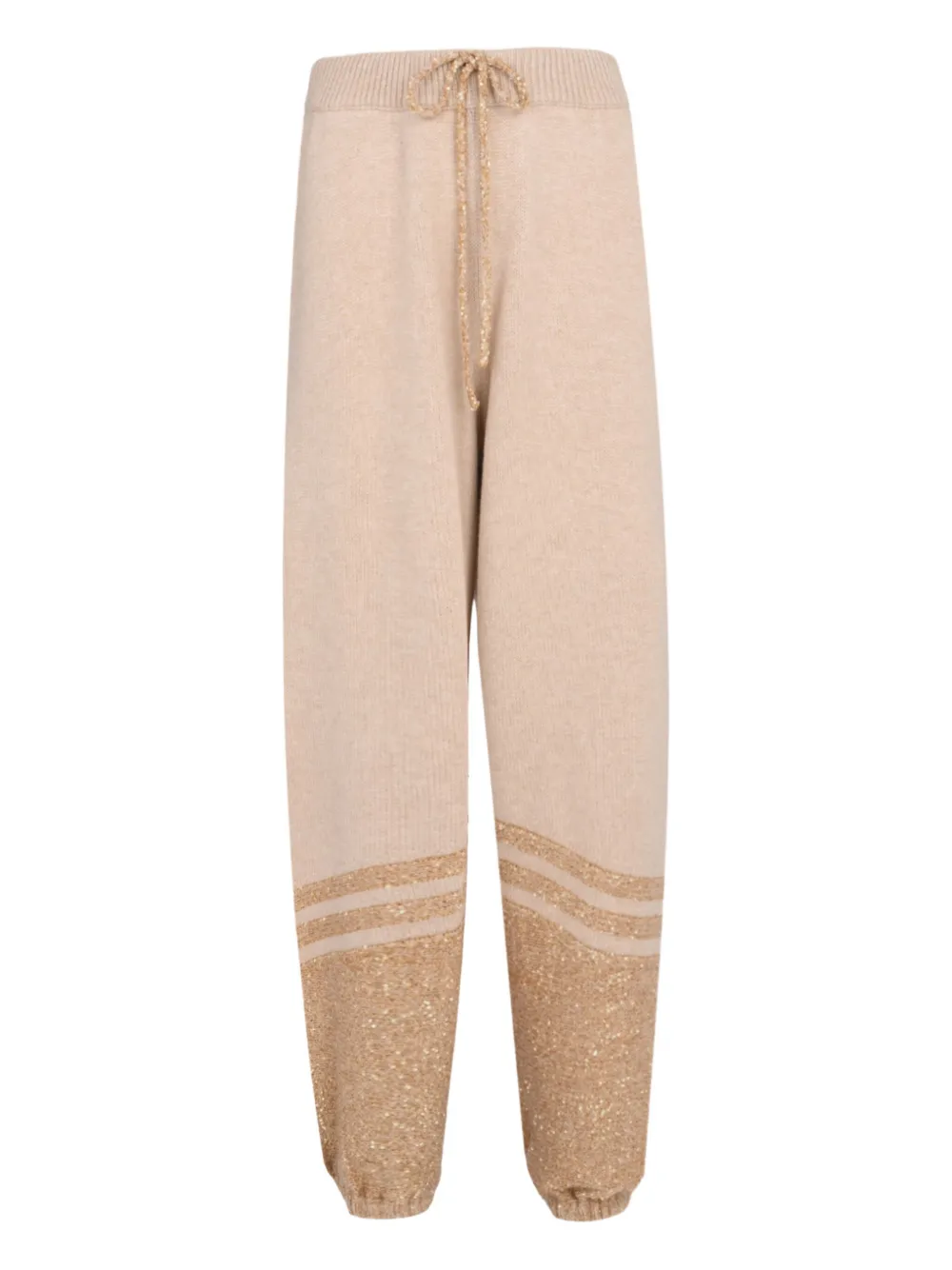 Fabiana Filippi Drawstring Embellished Track Pants In Brown