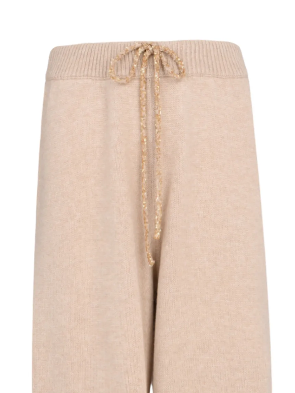 Fabiana Filippi Drawstring Embellished Track Pants In Brown