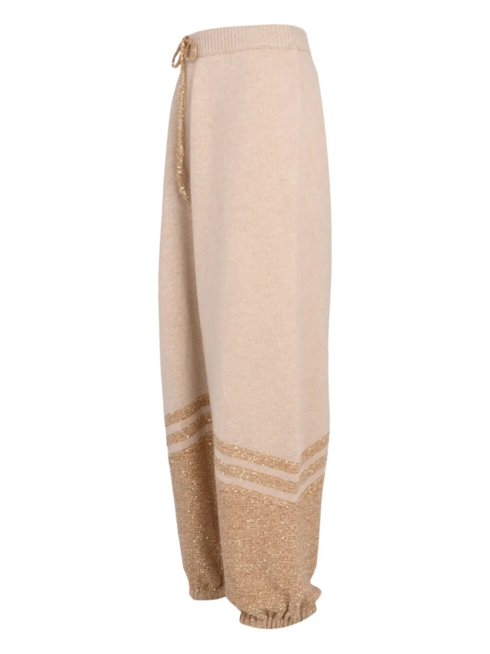 Fabiana Filippi Drawstring Embellished Track Pants In Brown