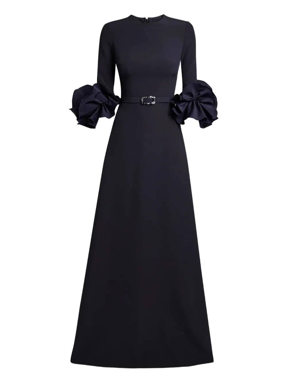 Safiyaa Embellished Ruffle-sleeve Gown In Black