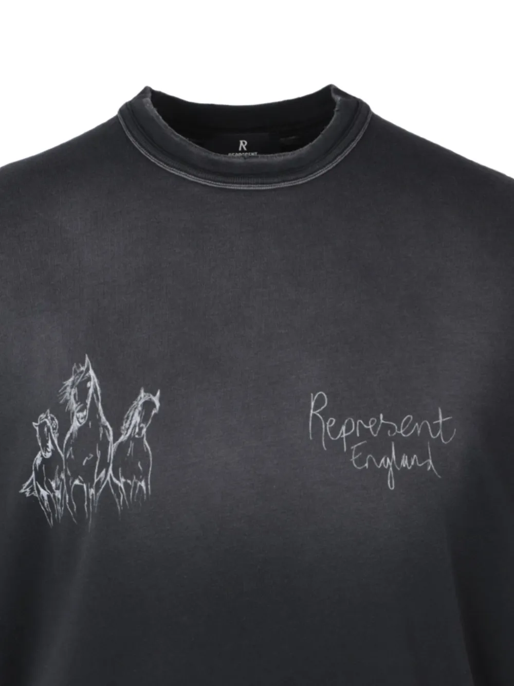 Represent T-shirt met grafische paardenprint Zwart