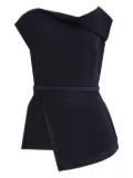 Safiyaa Farrah asymmetric-hem peplum blouse - Blue