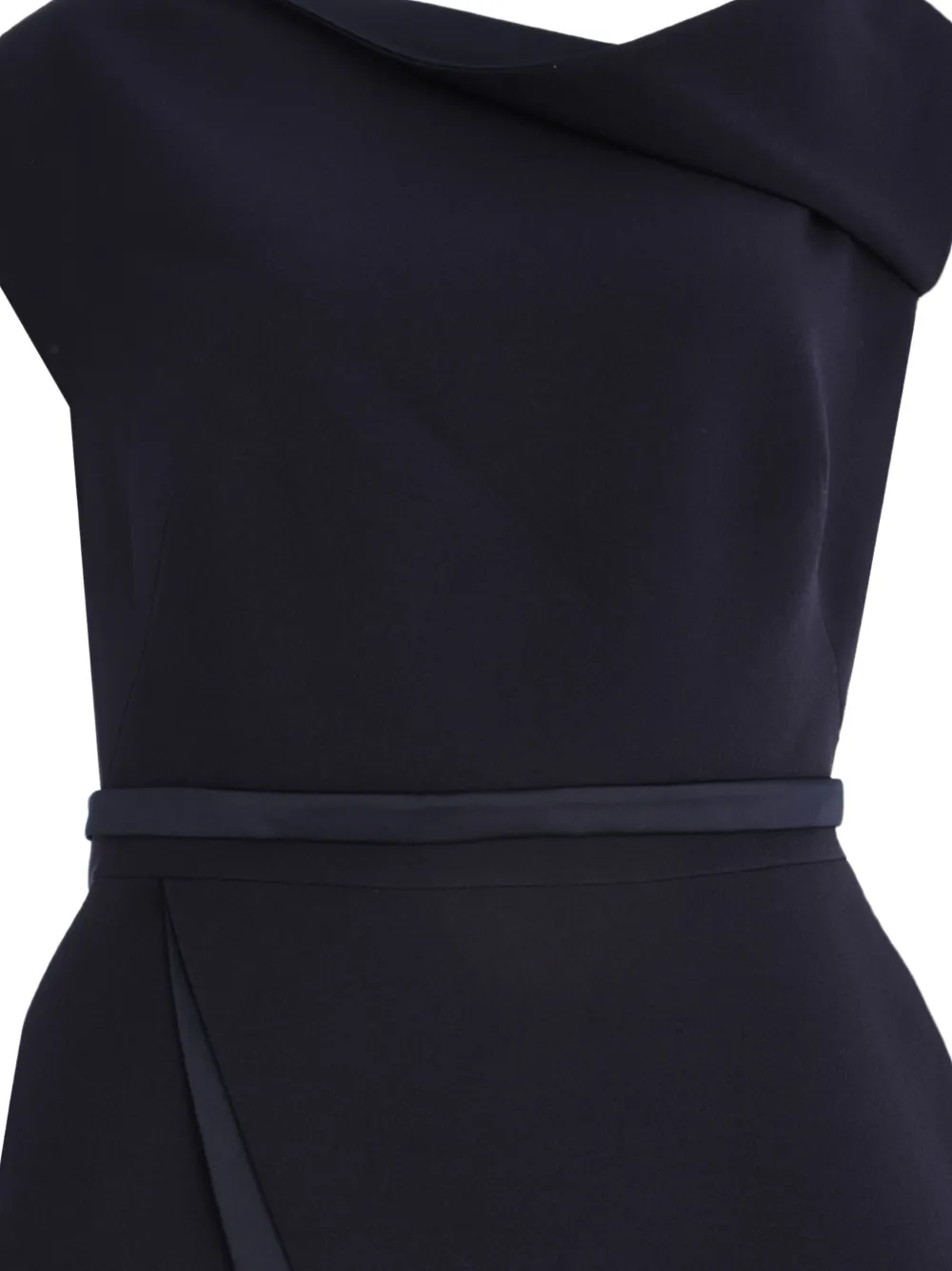 Safiyaa Farrah Asymmetric-hem Peplum Blouse In Blue