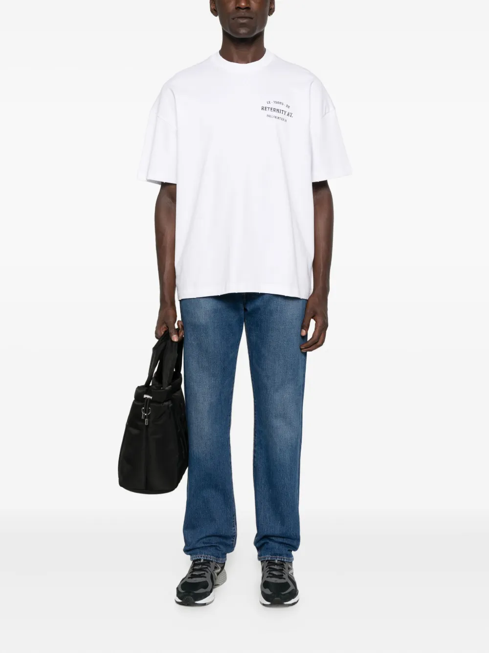 RETERNITY Katoenen T-shirt met ronde hals - Wit
