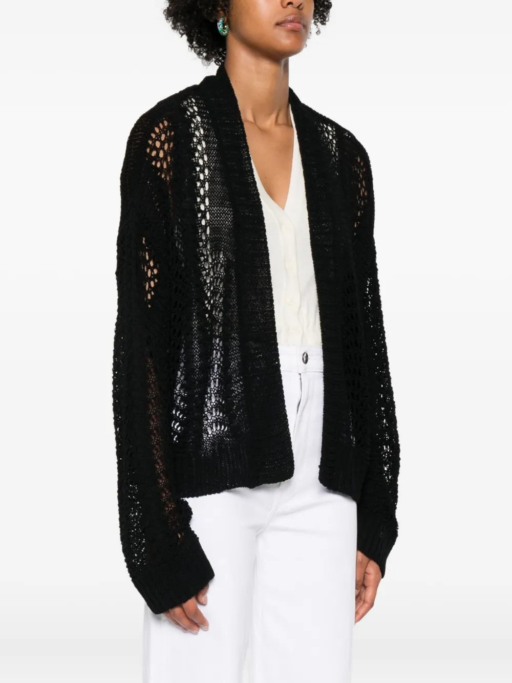 Daniele Fiesoli Open-knit Cardigan In Black