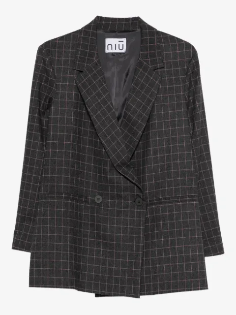 Niu double-breasted check blazer
