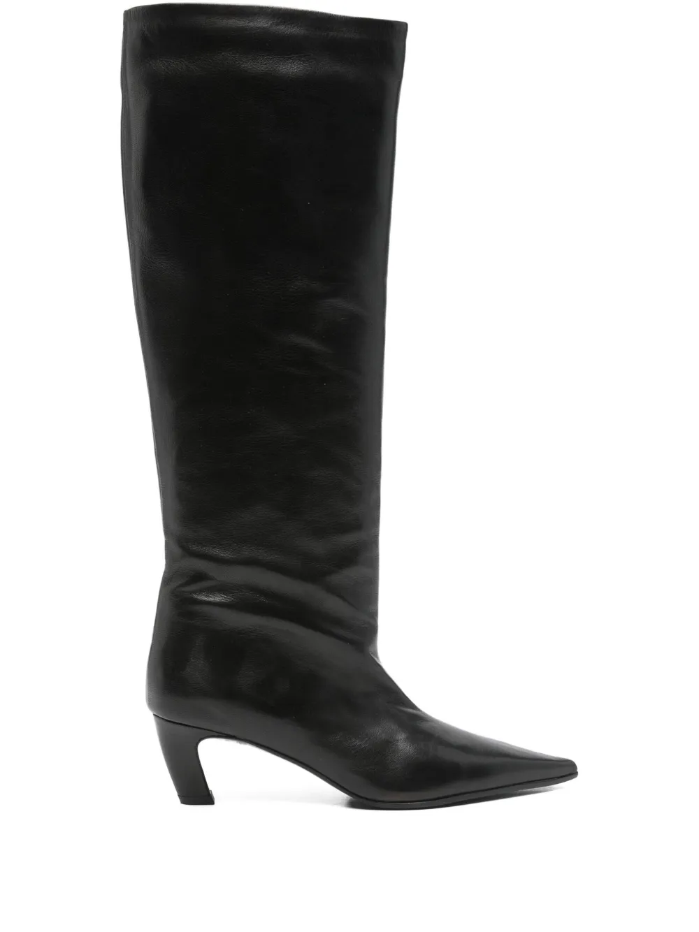 Thea Mika 60mm Pointed-toe Calf-leather Boots In Black