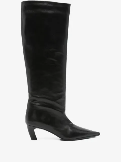 Thea Mika 60mm pointed-toe calf-leather boots