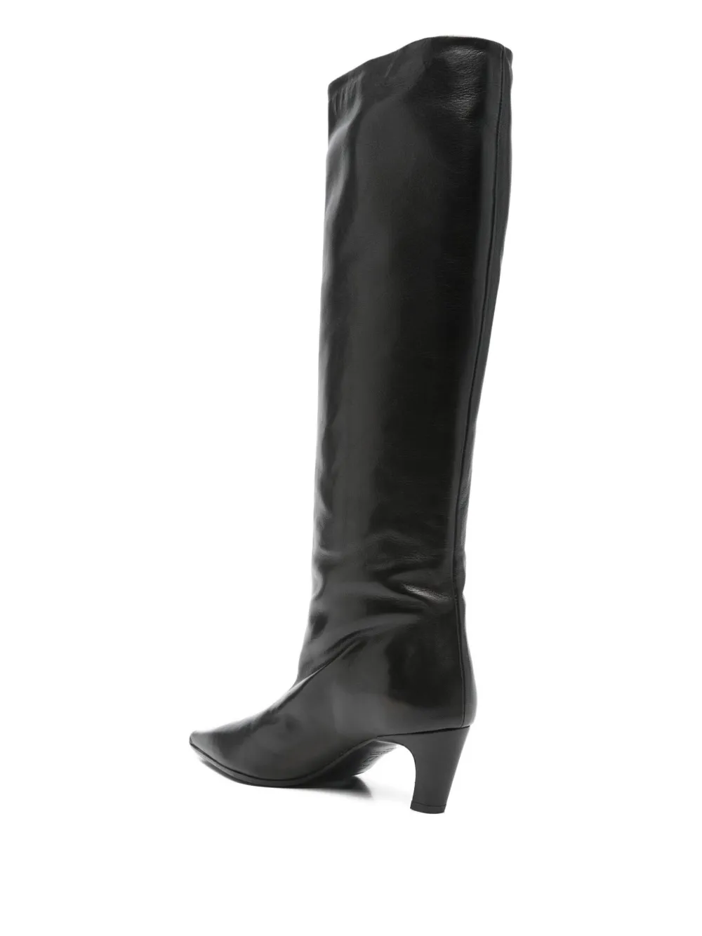 Thea Mika 60mm Pointed-toe Calf-leather Boots In Black