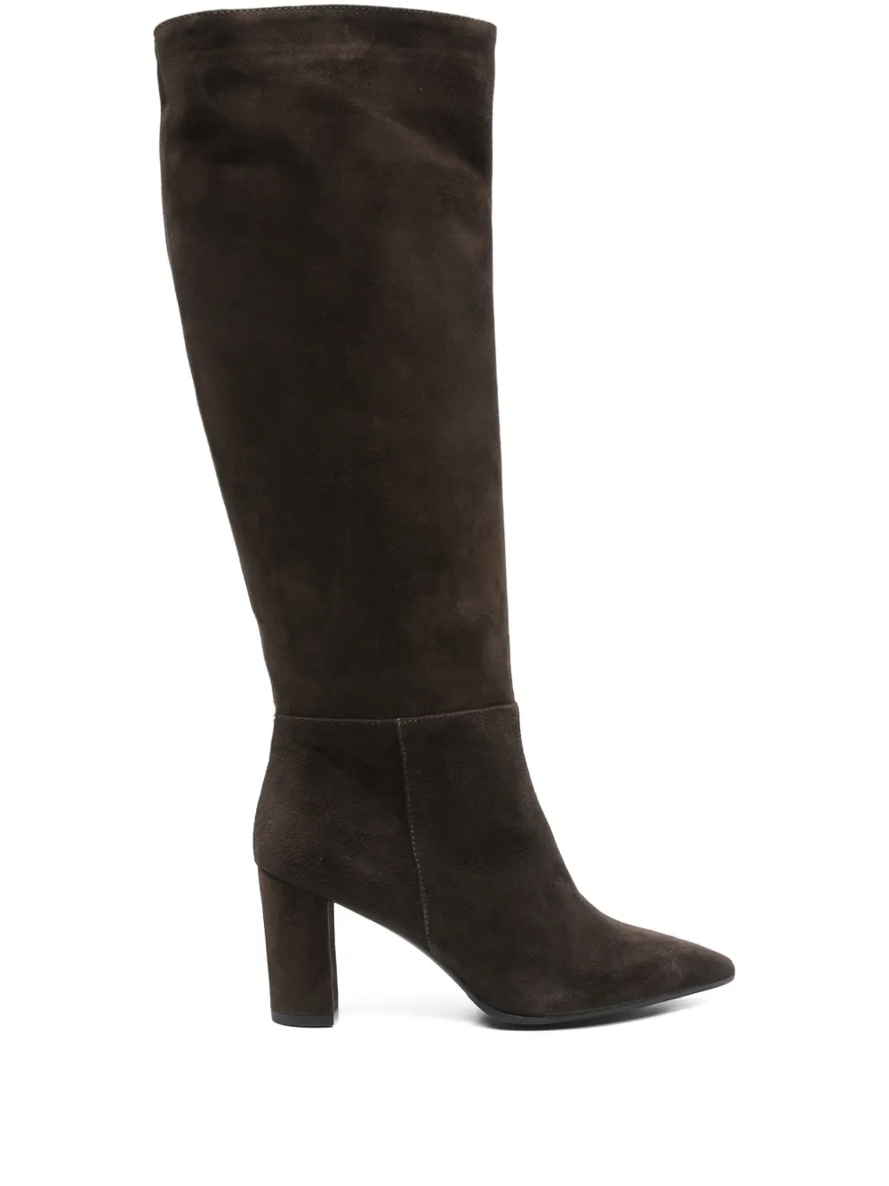 Thea Mika 80mm Suede Block-heel Boots In Brown