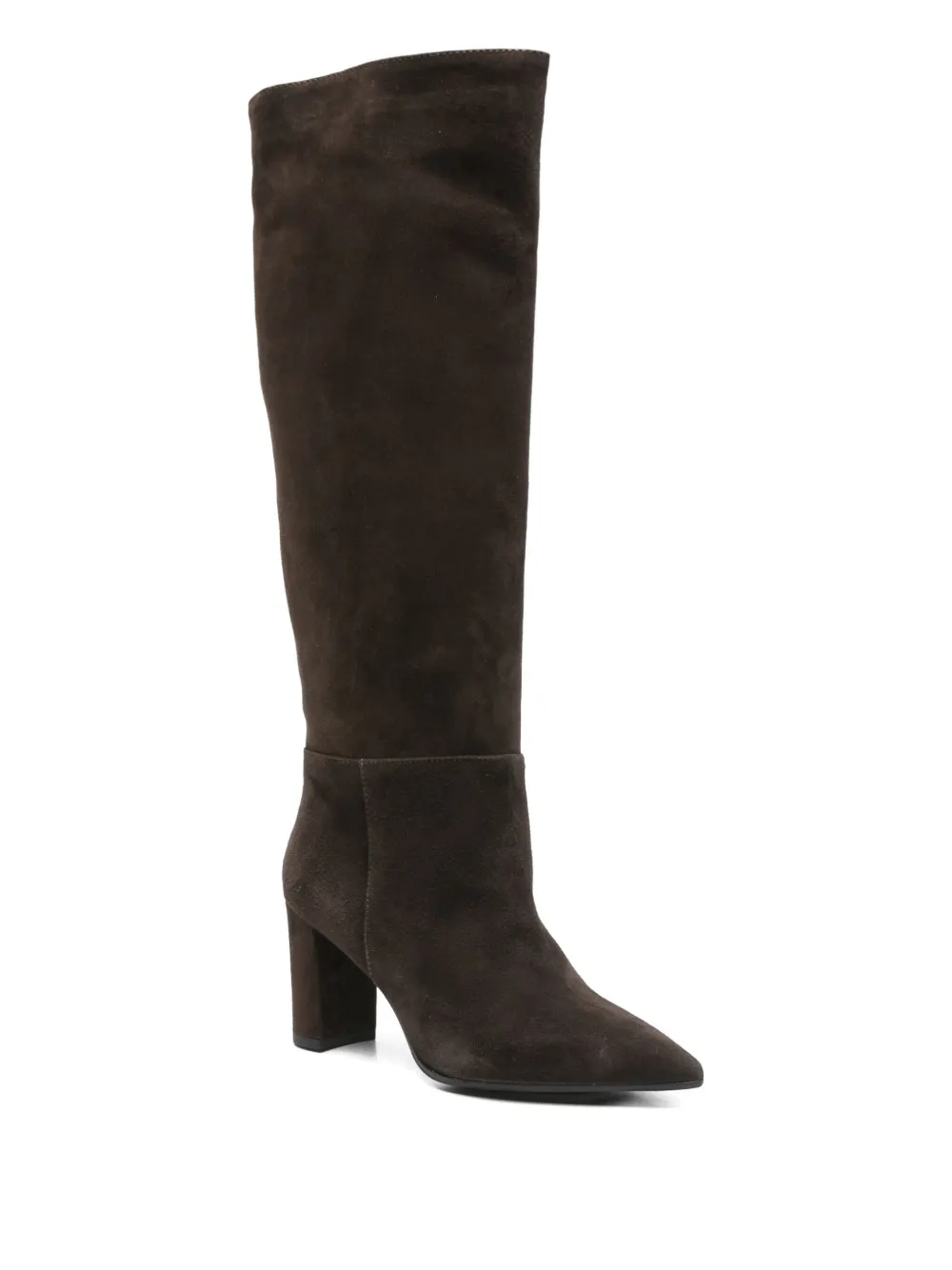Thea Mika 80mm Suede Block-heel Boots In Brown