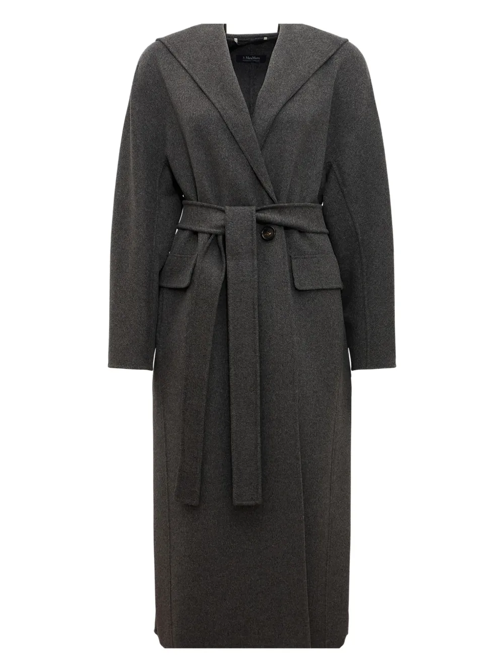 'S Max Mara hooded belted wool coat | Grey | Image 1