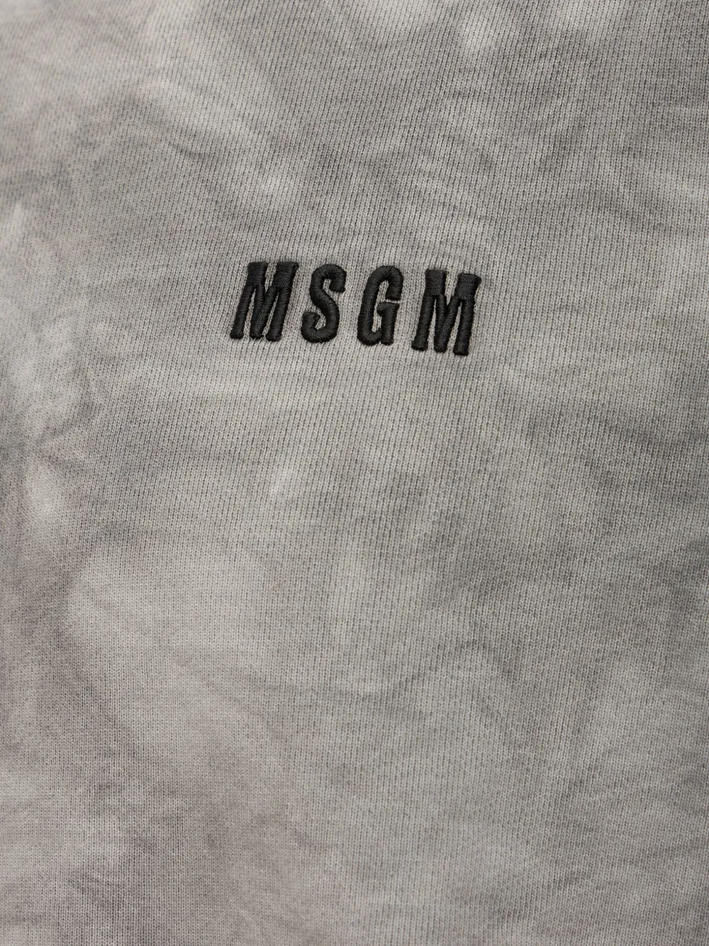 Msgm Tie-dye Print Logo-embroidered Sweatshirt In Gray