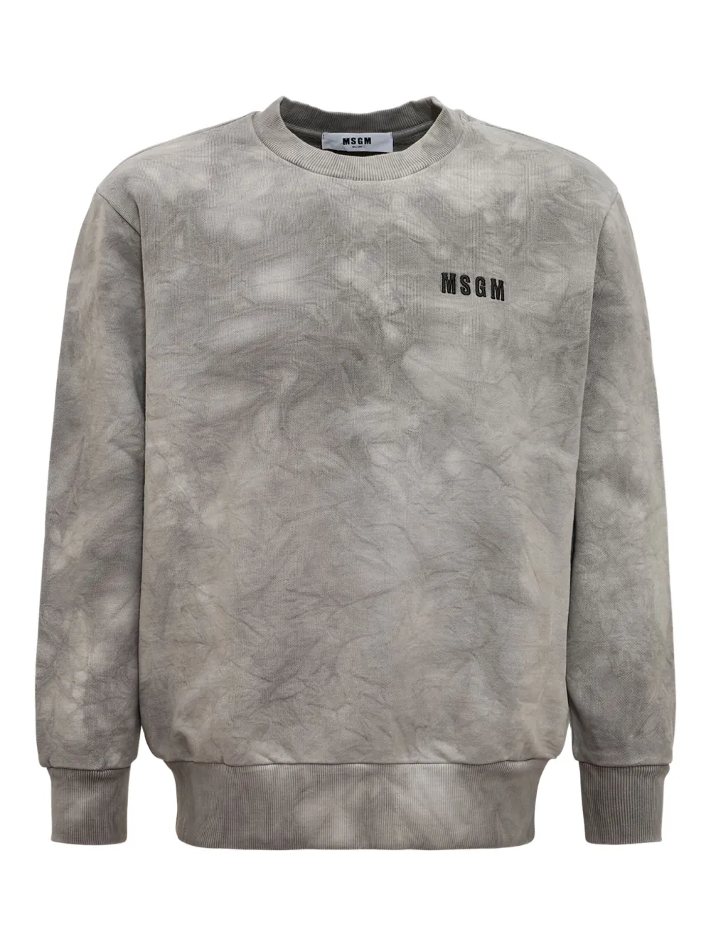 MSGM tie-dye print logo-embroidered sweatshirt | Grey | Image 1