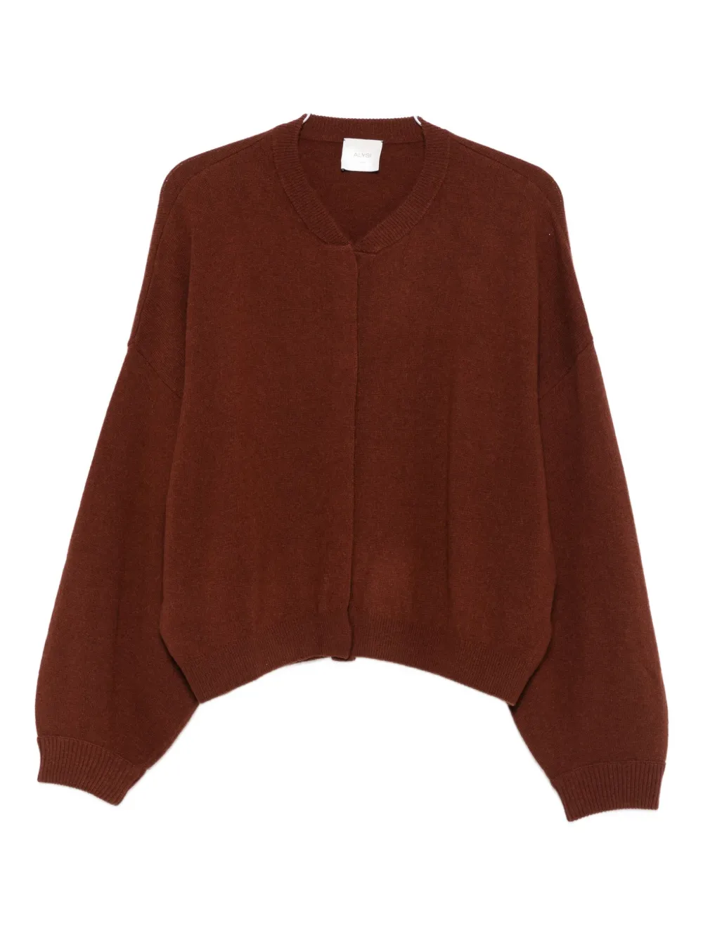 Alysi Button-front Balloon-sleeve Cardigan In Burgundy