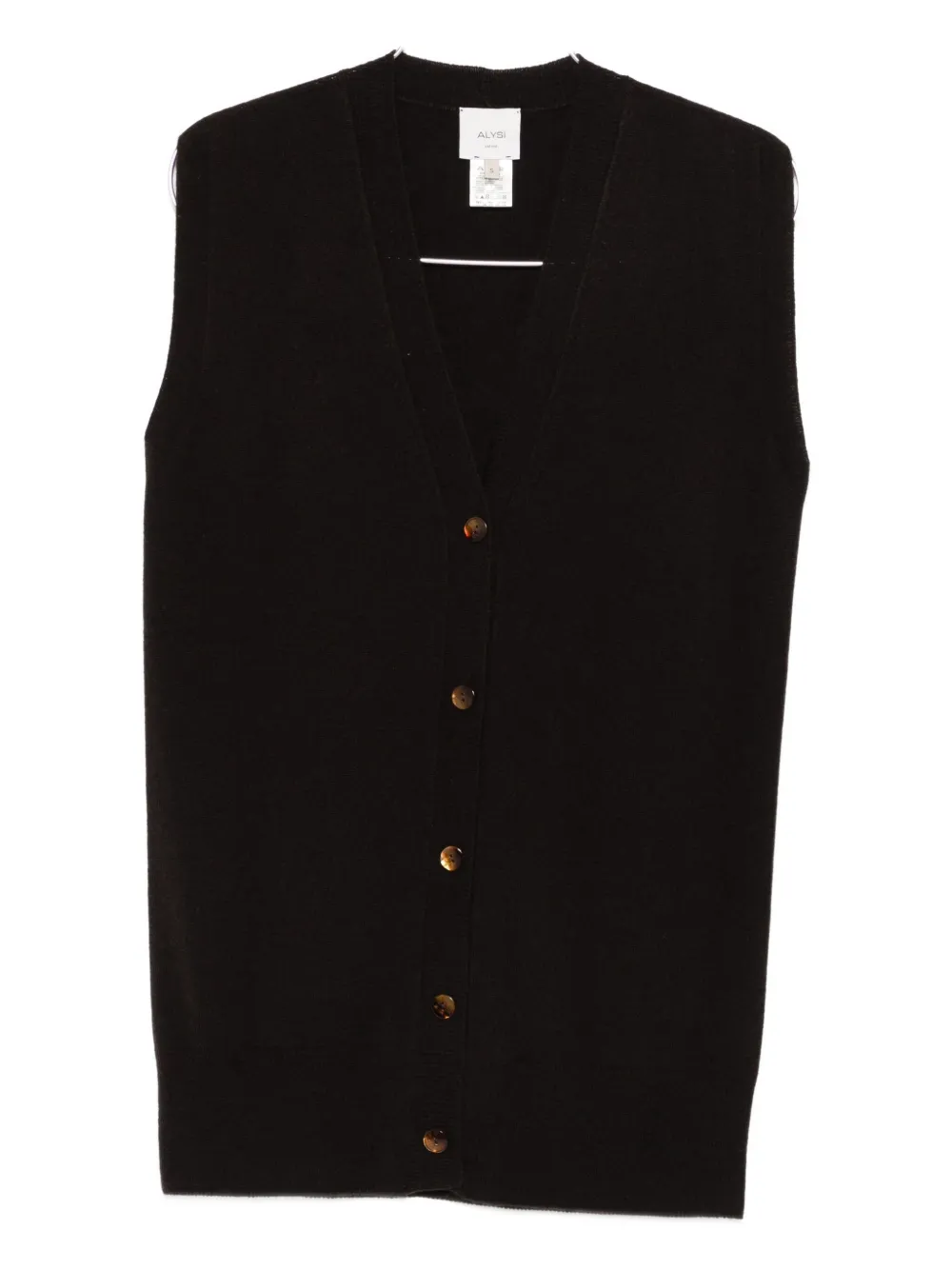 Alysi Button-front Vest In Black