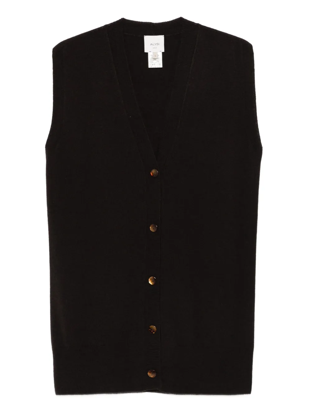 Alysi button-front vest | Brown | Image 1