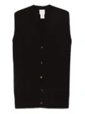 Alysi button-front vest - Brown
