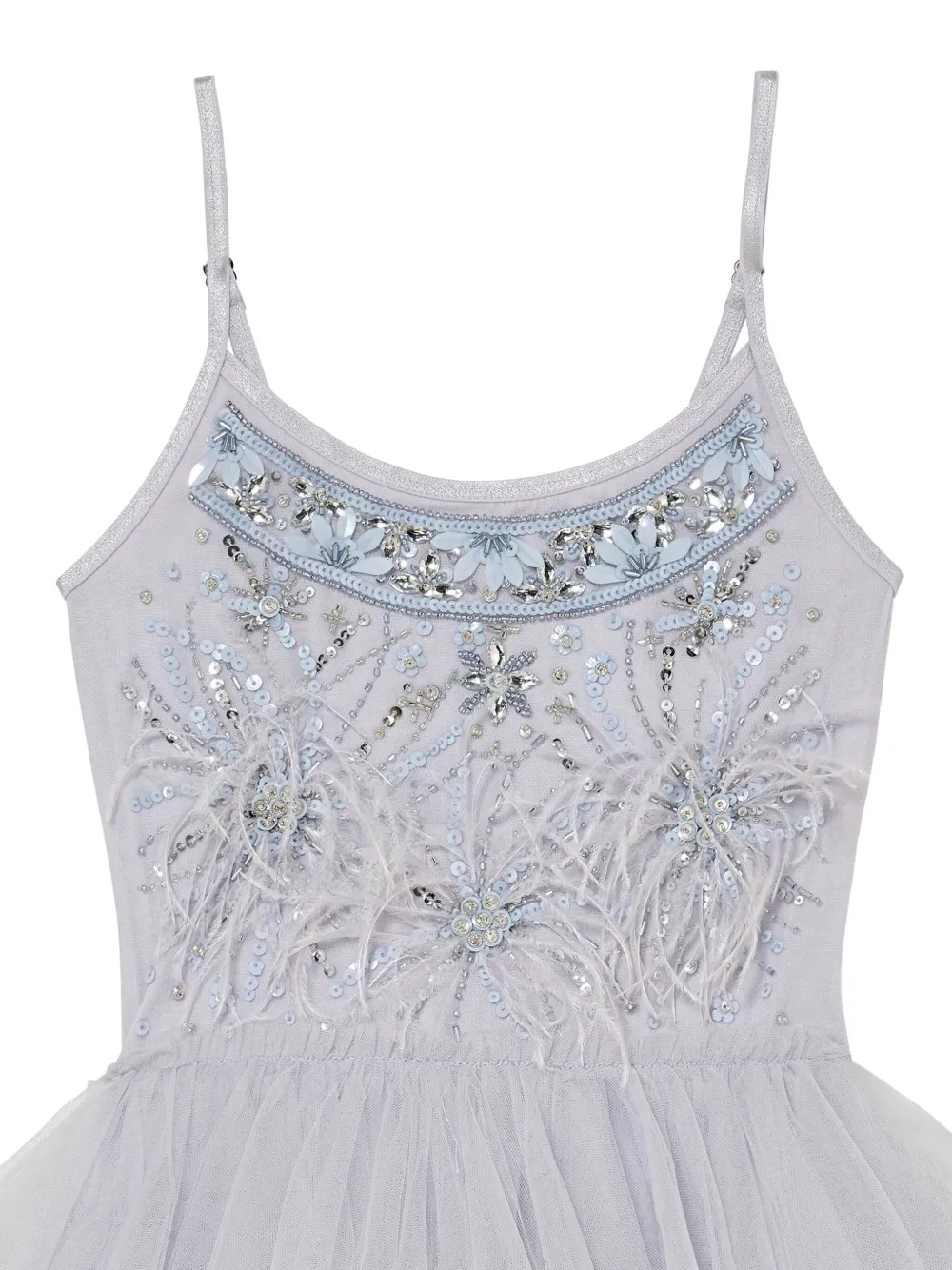 Tutu Du Monde Feathered Garden gelaagde verfraaide jurk Blauw