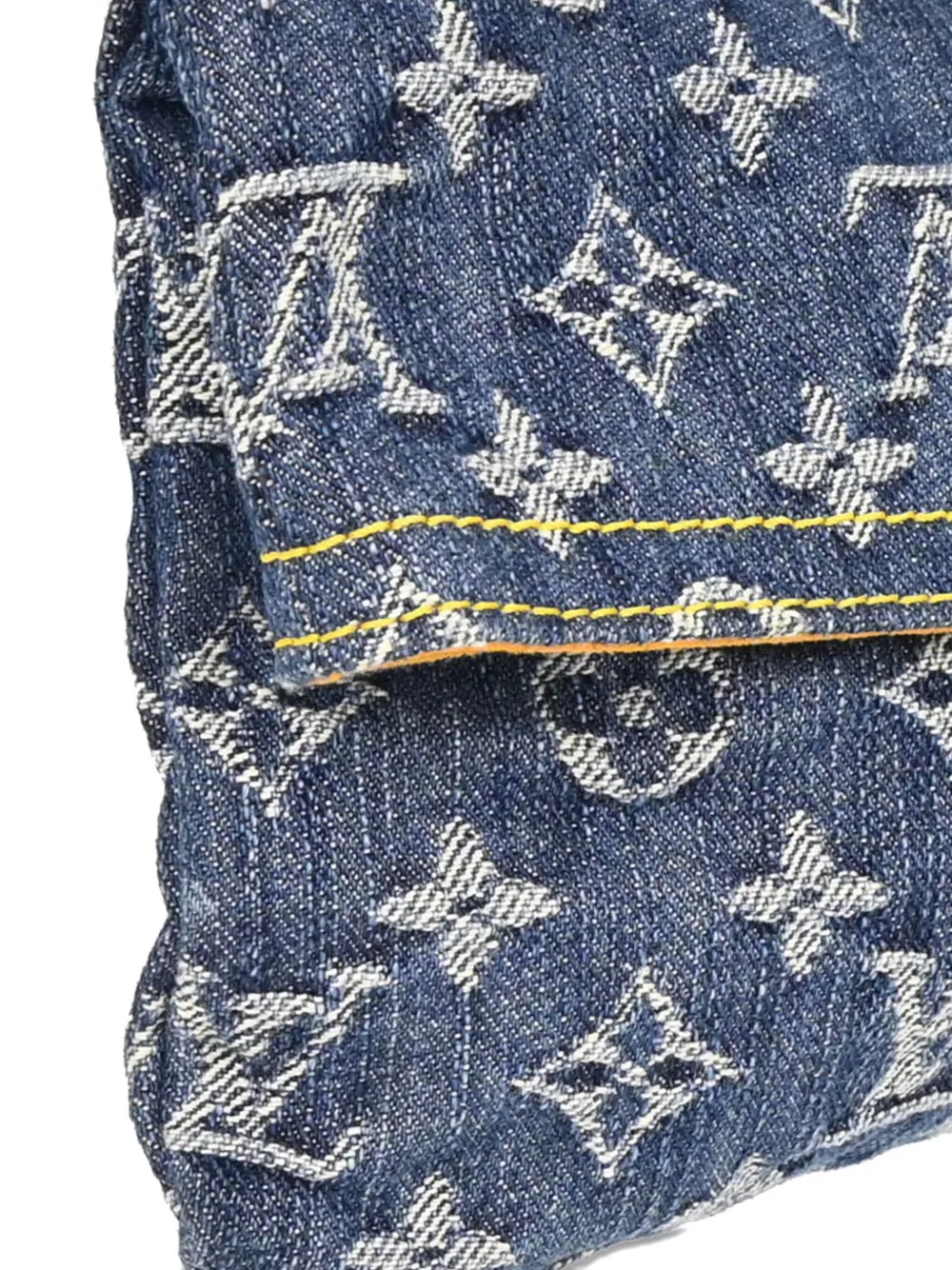 Pre-owned Louis Vuitton 2006 Monogram Denim Clutch Bag In Blue