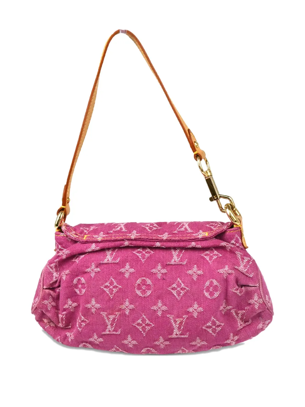 Pre-owned Louis Vuitton 2006 Mini Pleaty Monogram Denim Handbag In Pink