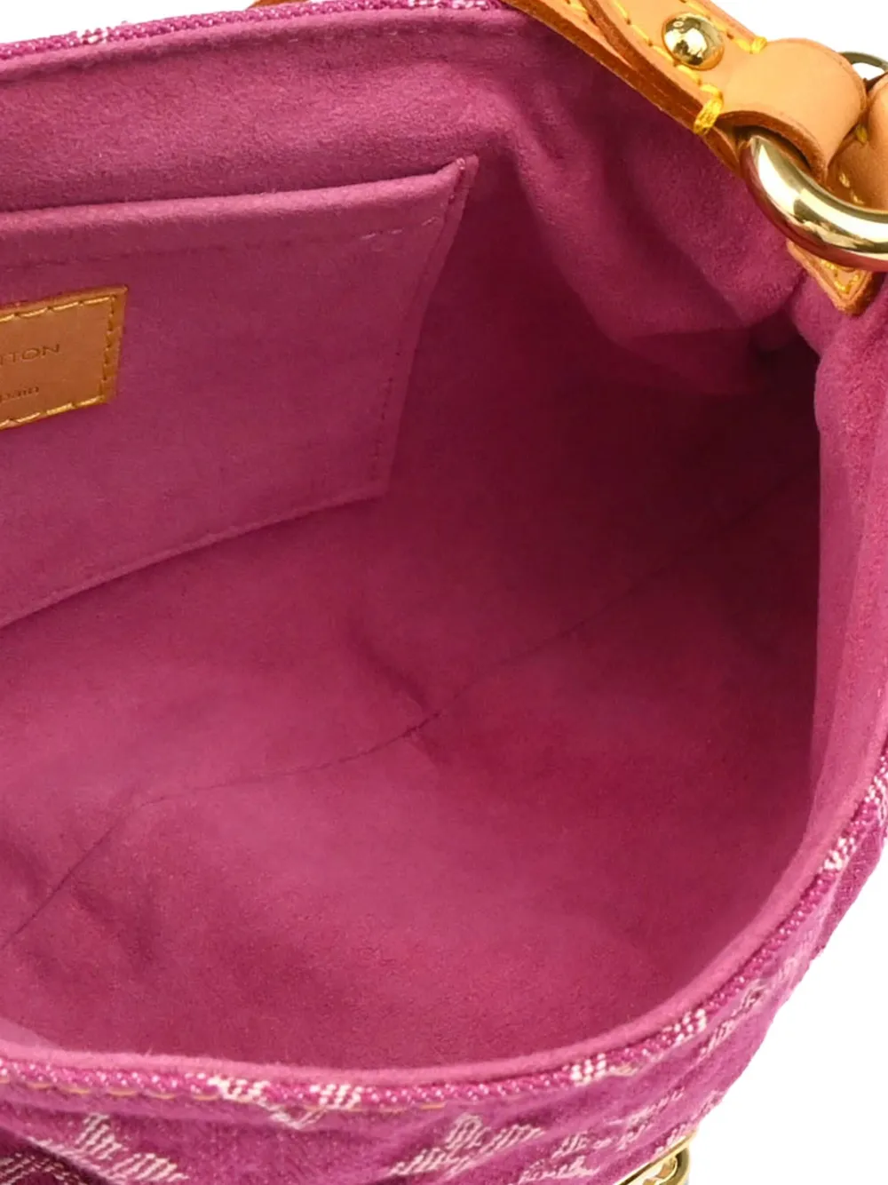Pre-owned Louis Vuitton 2006 Mini Pleaty Monogram Denim Handbag In Pink