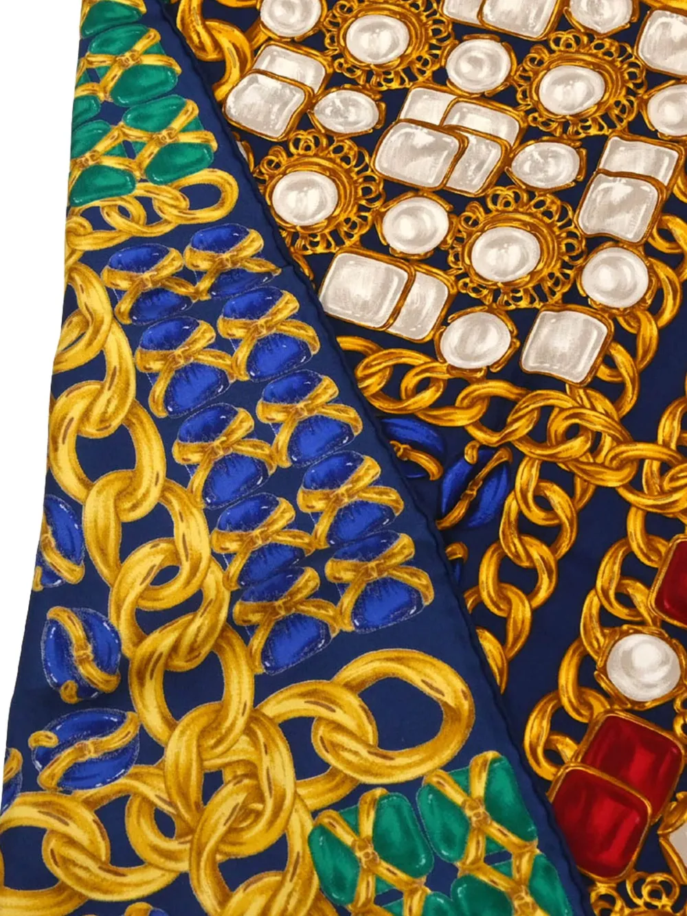 Pre-owned Chanel 1990-2000s Printed Scarf In Blue