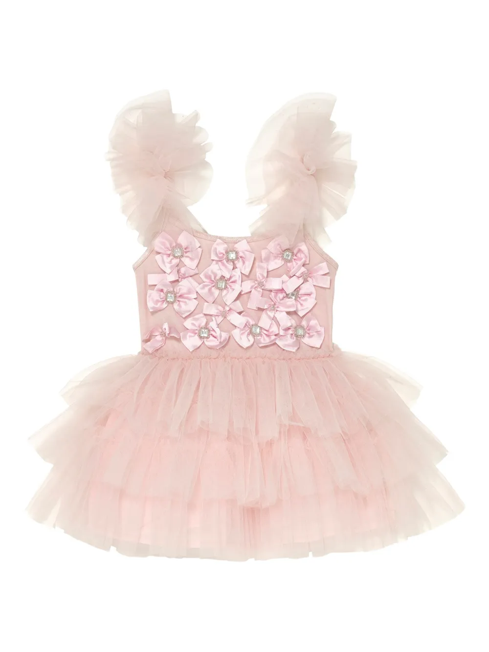 Tutu Du Monde Ballet Bow verfraaide tulen jurk Roze