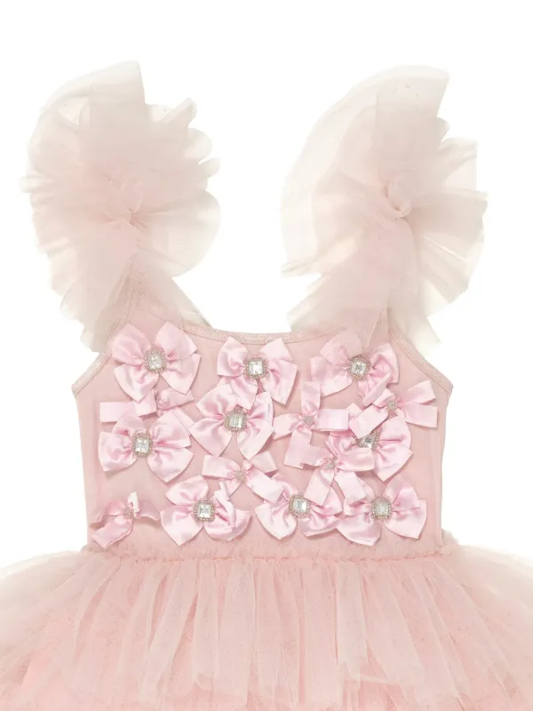 open lace back dress Luxury Blush Pink Girl Dress Feathers Beaded Princess J391L  DreamyVow