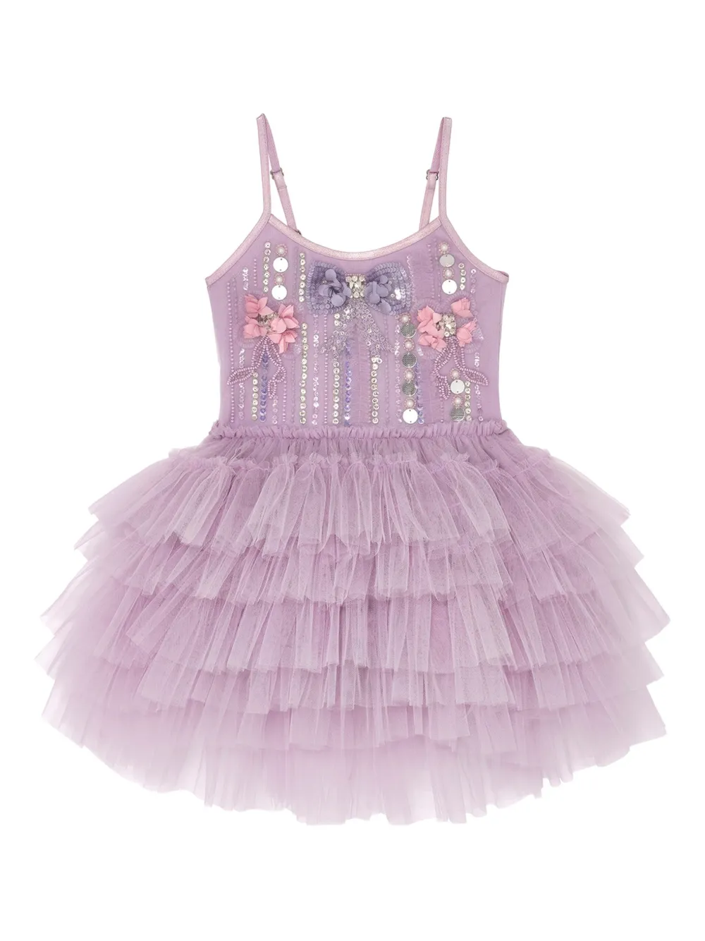 Tutu Du Monde Masquerade gelaagde verfraaide tullen jurk Paars