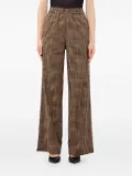 LIU JO gingham-check straight-leg trousers - Brown