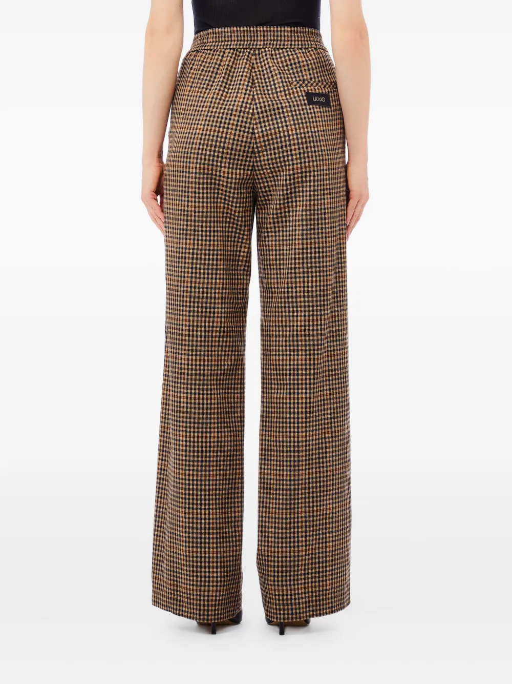 LIU JO gingham-check straight-leg trousers - Bruin