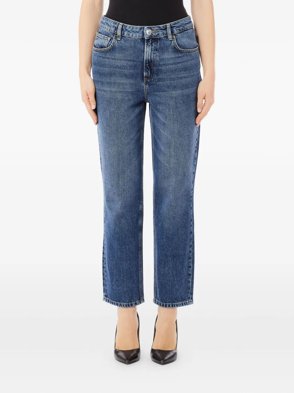 Liu •jo Logo-patch Jeans In Blue