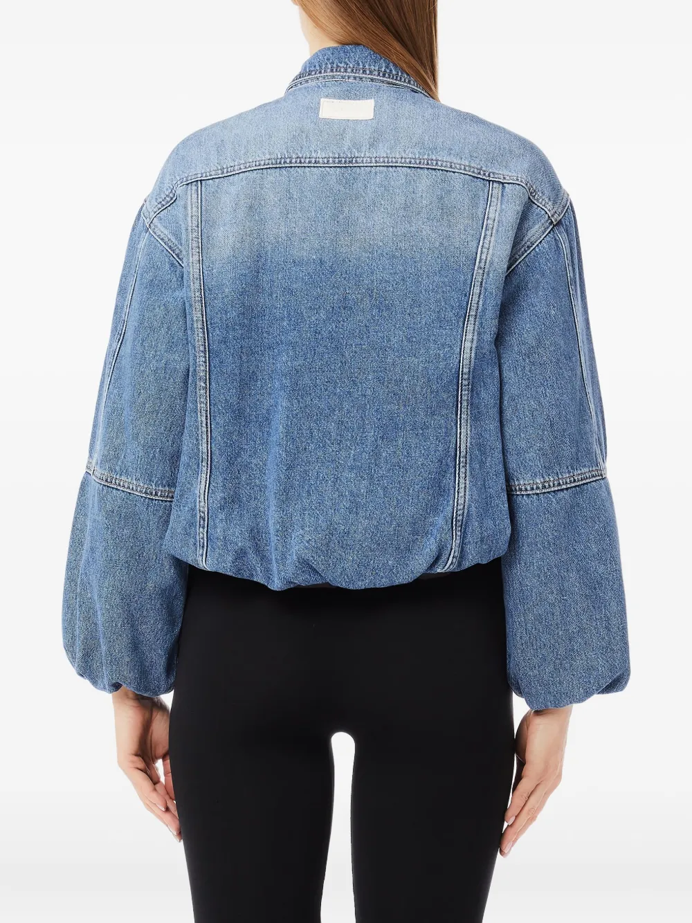 Liu •jo Balloon-sleeve Denim Jacket In Blue