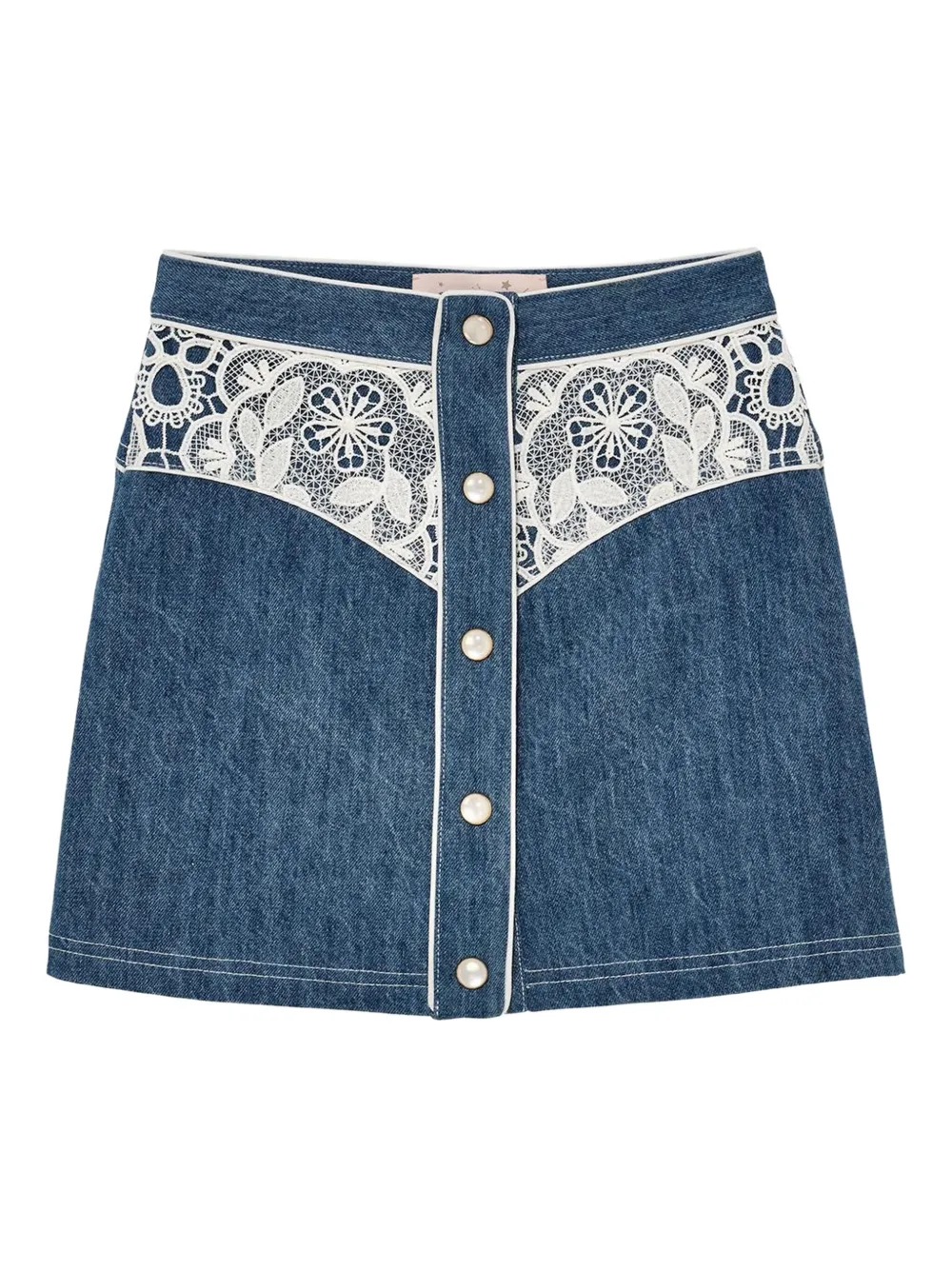 Tutu Du Monde Daisy spijkerrok met kanten vlak Blauw