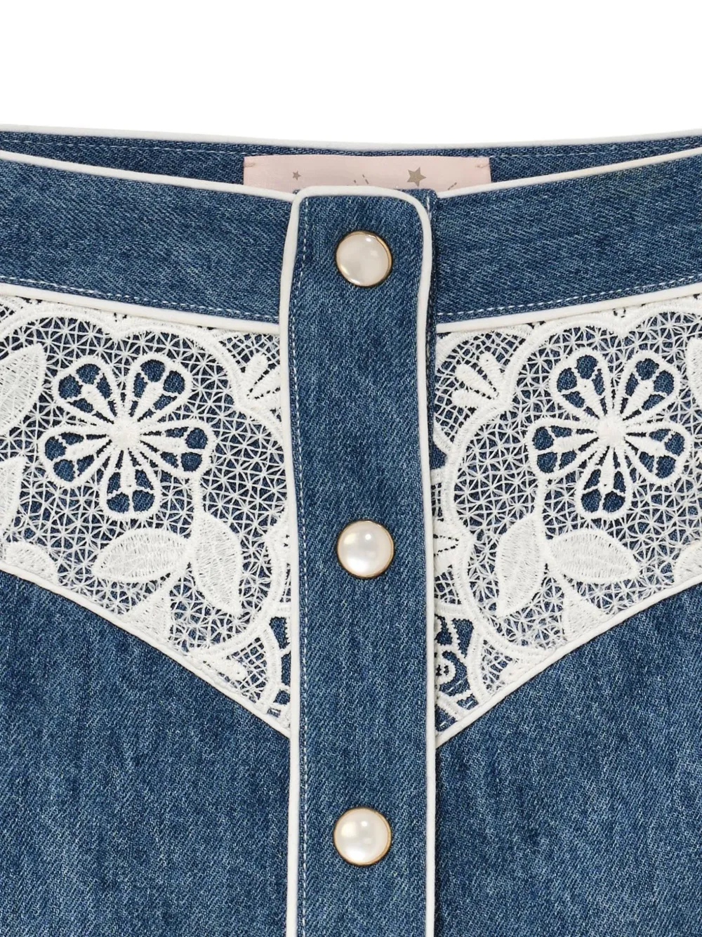 Tutu Du Monde Daisy spijkerrok met kanten vlak Blauw