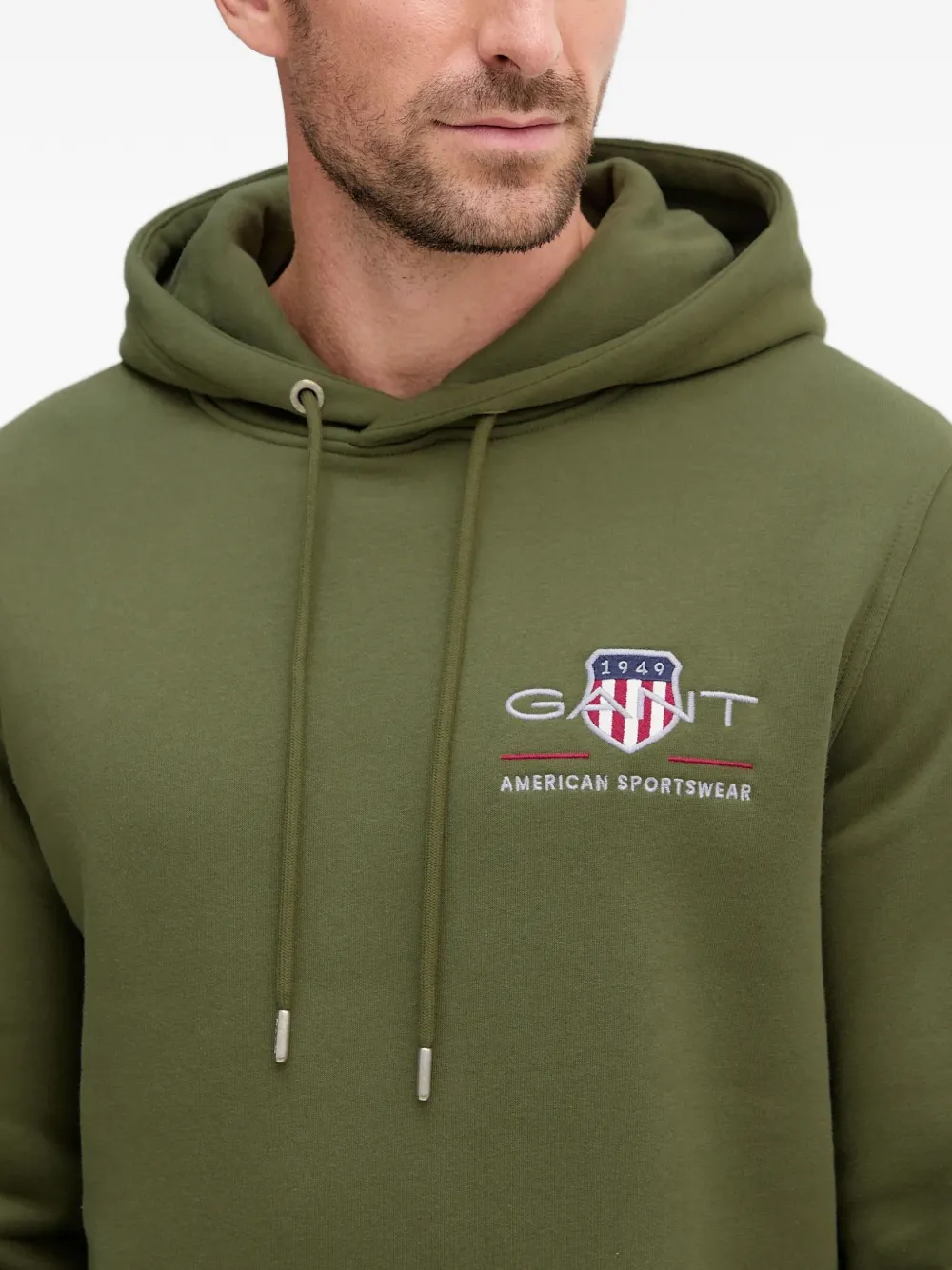 Gant Hoodie met geborduurd logo Groen
