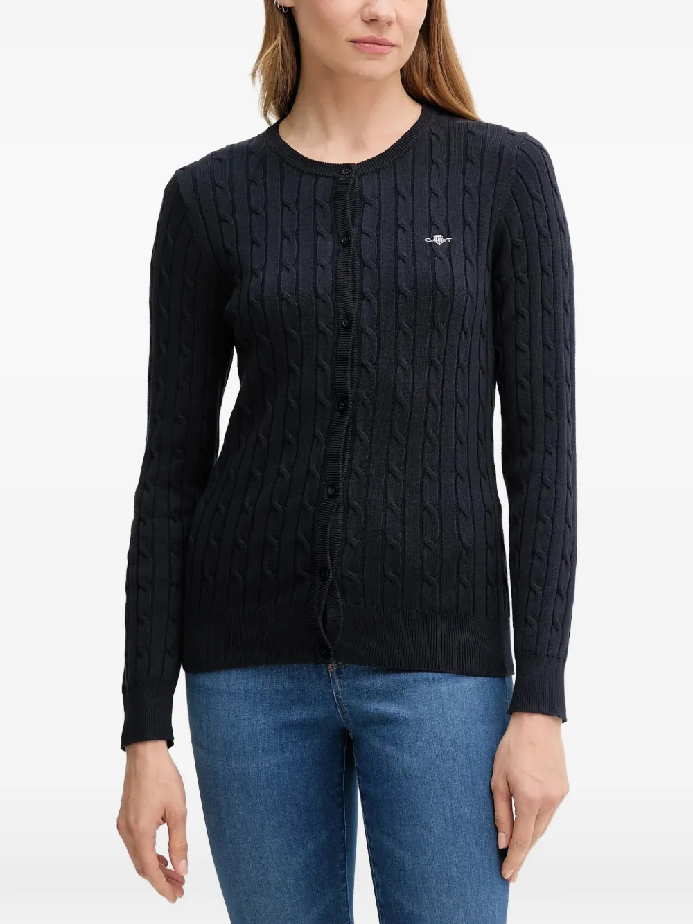 Gant cable-knit buttoned cardigan - Blu