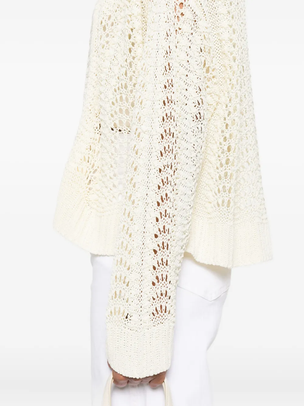 Daniele Fiesoli Open-front Lace-knit Cardigan In Neutral
