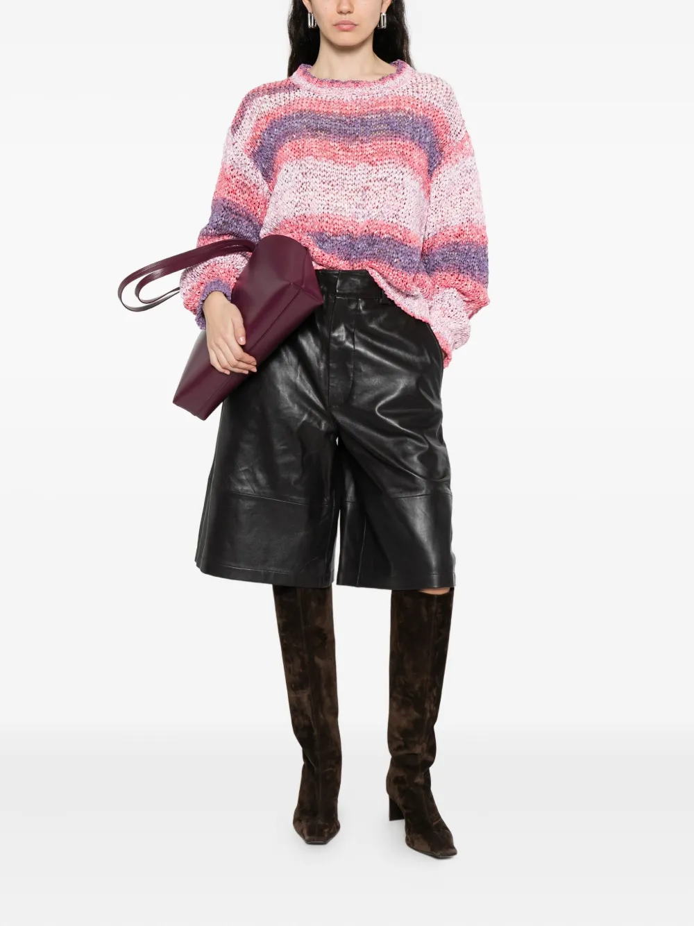 Daniele Fiesoli striped knit sweater Roze