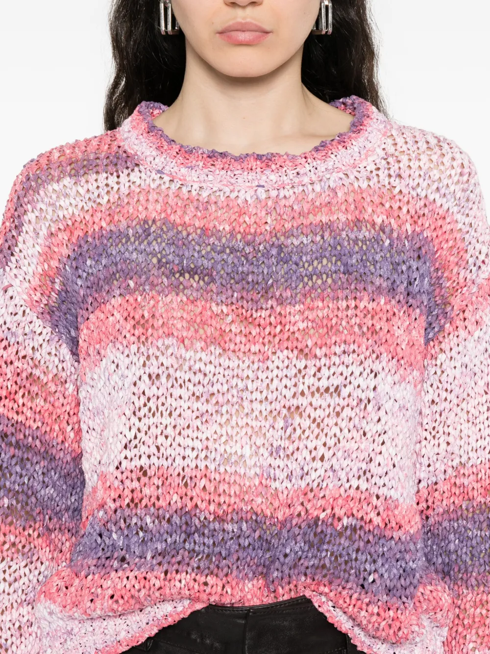 Daniele Fiesoli striped knit sweater Roze