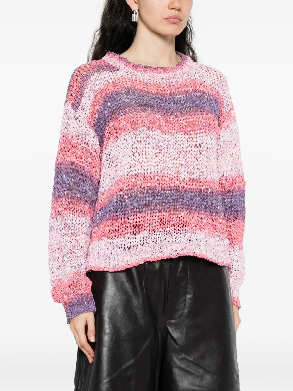 Daniele Fiesoli striped knit sweater Roze